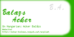 balazs acker business card